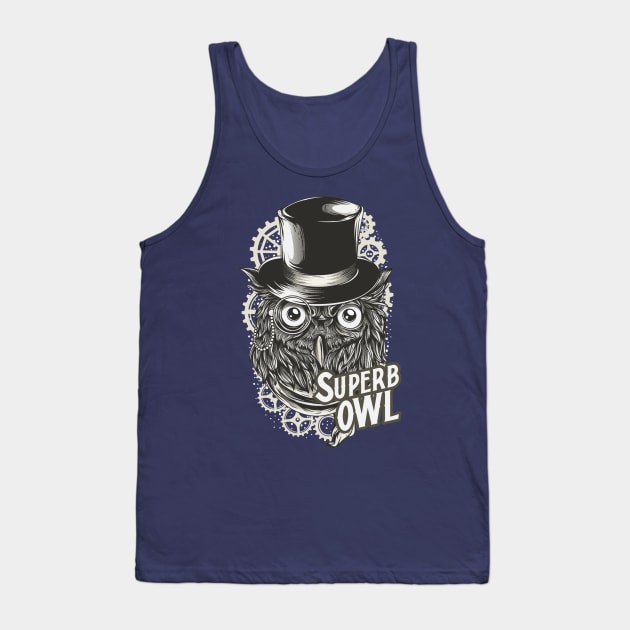 Superb Owl Steampunk Top hat Tank Top by Space Cadet Tees